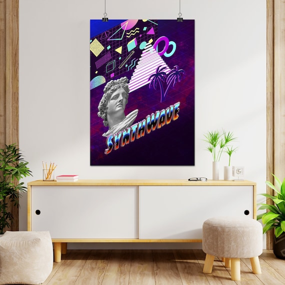 Isometric Synthwave: Apollo, pyramid [synthwave/vaporwave/cyberpunk] — synthwave aesthetic poster, retrowave poster, neon poster,1980s print