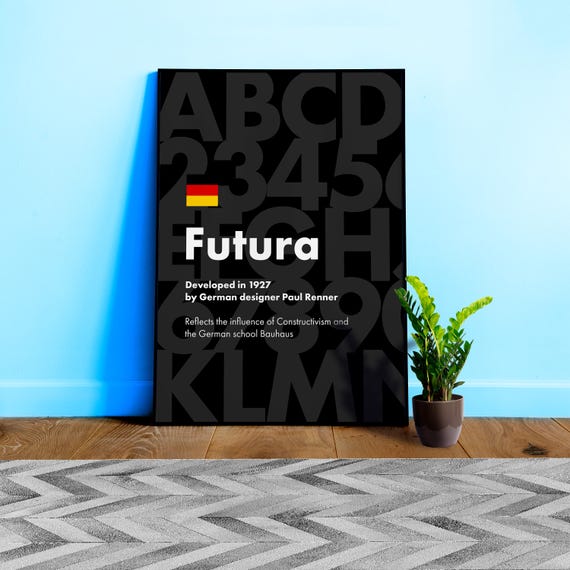 Futura font poster, 1927 — design typography poster, abstract print, aesthetic art poster, modern poster, typography wall decor,1920s poster