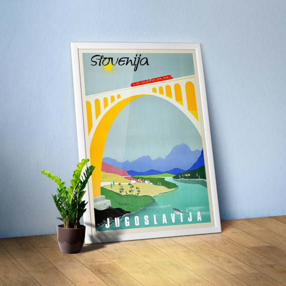 Yugoslavia, Slovenia/Slovenija, 1950s — retro vintage travel poster, retro travel art, retro travel wall art