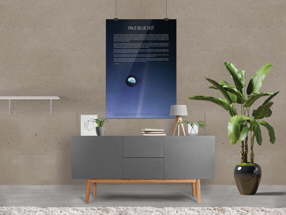 Carl Sagan · Pale Blue Dot. NASA Voyager 1 (2020 revision) with quote — Space poster. Science poster, art poster, photo poster,science gifts