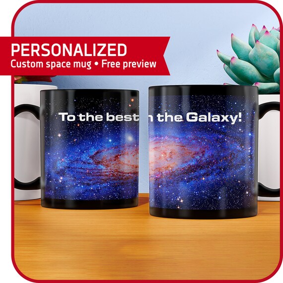 Personalized Custom space mug: Andromeda Galaxy M31, NASA Hubble print — custom coffee mug, personalized gift, birthday gift, nerd gift