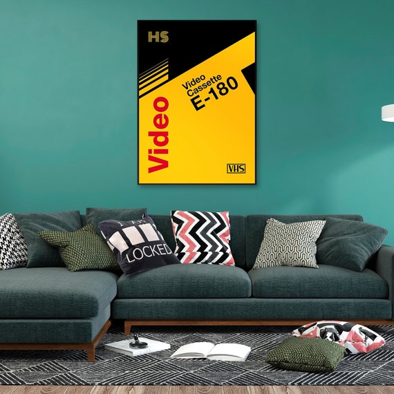 VHS cassette case E-180 [retrowave/vaporwave] — retrowave poster, aesthetic print, retrowave art, 80s wall decor