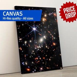 James Webb&#39;s First Deep Field (James Webb/JWST) — Canvas, space poster, science poster, space photo, space art, jwst picture