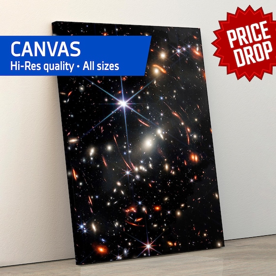 James Webb's First Deep Field (James Webb/JWST) — Canvas, space poster, science poster, space photo, space art, jwst picture