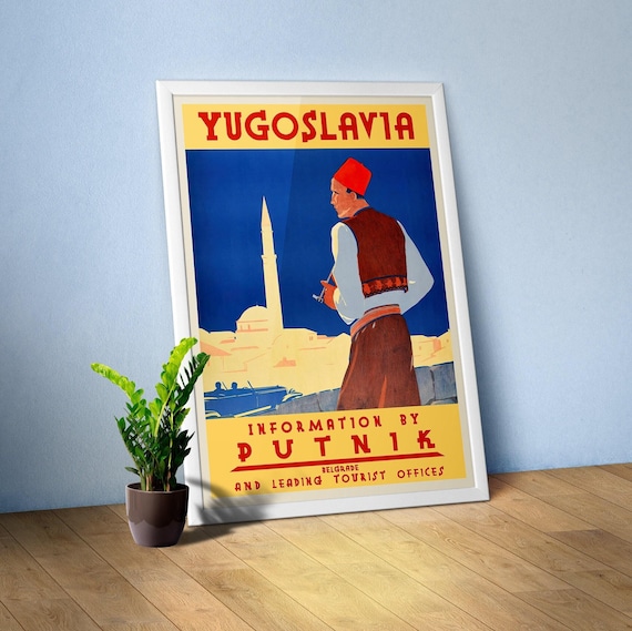 Yugoslavia. Denmark, 1930s (English version) — retro vintage travel poster, retro travel art, retro travel wall art