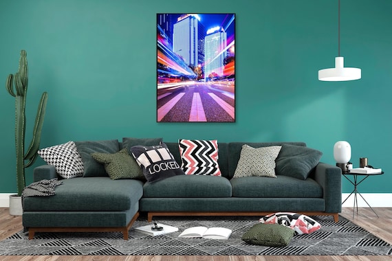 Neon city (synthwave style) — aesthetic poster, retrowave poster, neon poster