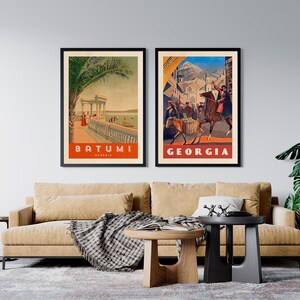 Friendly Georgia/Sakartvelo/საქართველო, 1930s — retro travel poster, vintage travel art print, retro travel wall decor