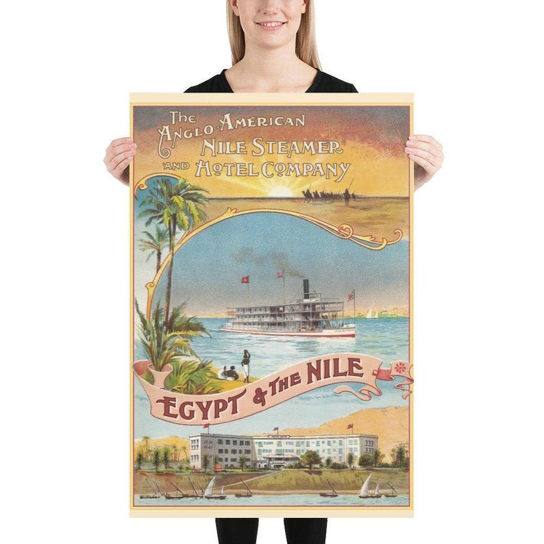 Egypt & The Nile, 1910s — retro vintage travel poster, retro travel art, retro travel wall art