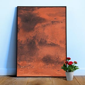 Mars map, Mars surface poster — space poster, space photo, science wall art, astronomy wall decor, aesthetic print