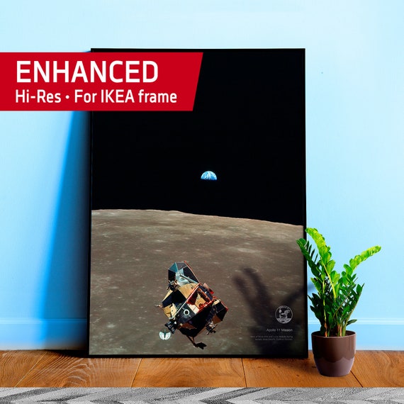 NASA Apollo 11: View of Moon (Earthrise), 1969 — space poster, space art, photo poster, NASA print, space wall decor