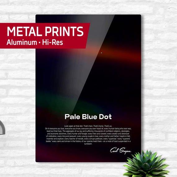 Pale Blue Dot Metal Print — NASA Voyager 1 Science Poster, Space Vector Art Wall Decor, NASA wall art, Space poster
