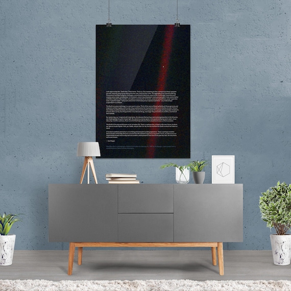 Pale Blue Dot poster, Carl Sagan quote print, NASA Voyager 1 with quote — Space poster, science poster, photo poster, NASA poster