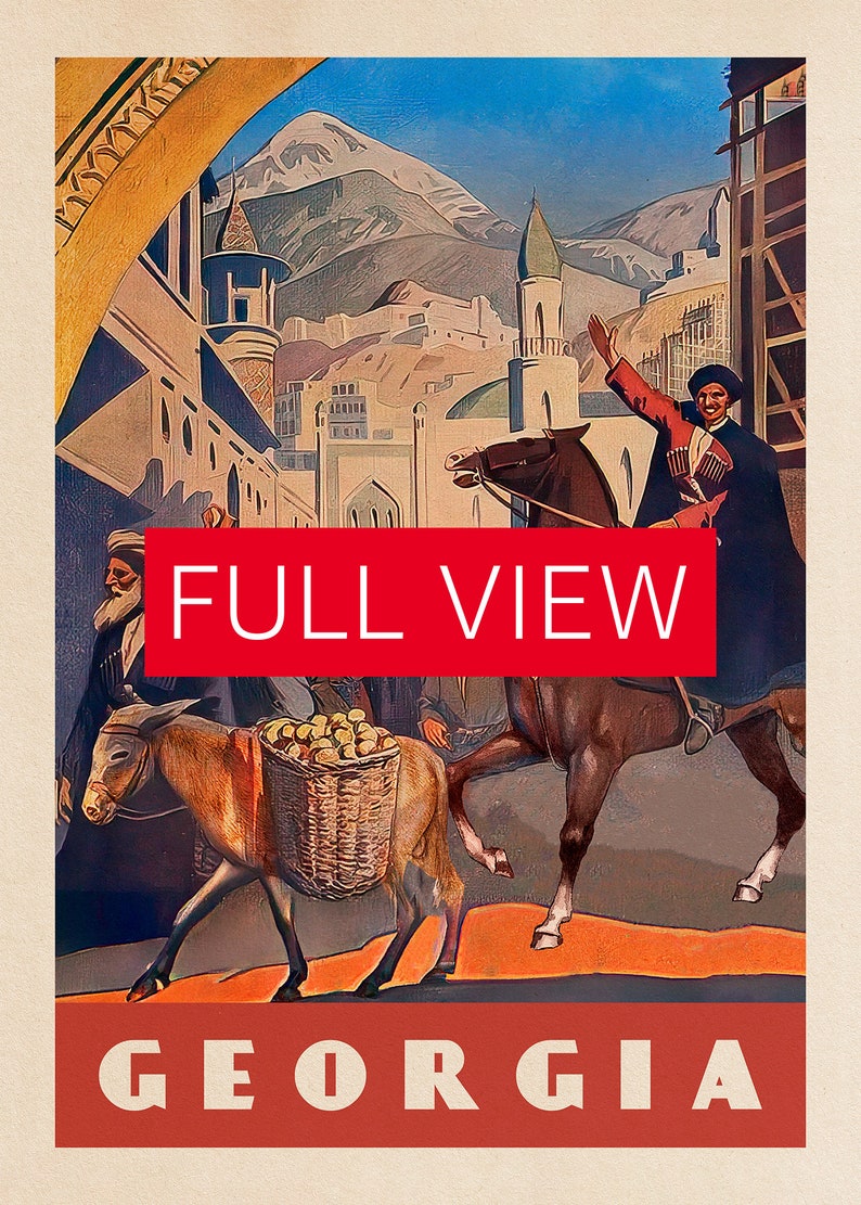 Georgia, 1930s — retro travel poster, vintage travel art, retro travel wall art