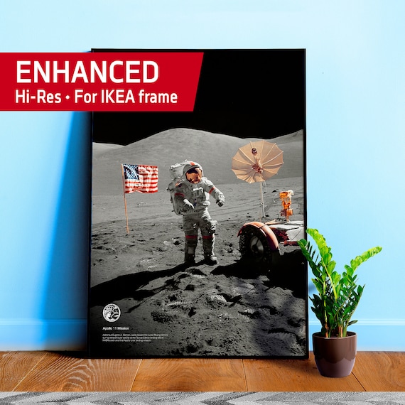 NASA Apollo 17: Astronaut Eugene A. Cernan, Last astronaut on the Moon, 1972 — space poster, space art, photo poster, NASA print