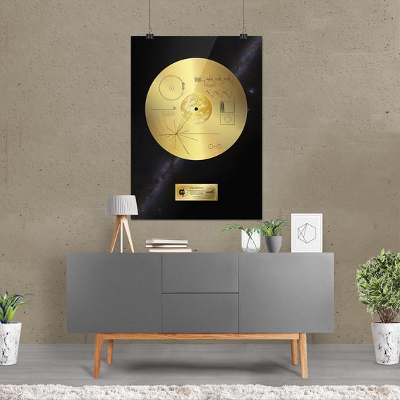 Voyager 1 Golden Record — space poster, science print, space art, space wall decor, space wall art, NASA poster, science gifts, nerdy gifts