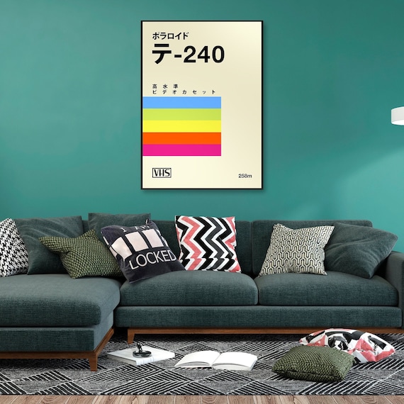 VHS cassette case E-240. Japanese edition [retrowave/vaporwave] — retrowave poster, aesthetic print, retrowave art, 80s wall decor