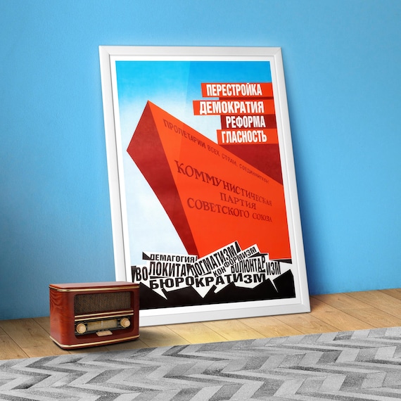 Perestroika Democracy. USSR 1988 / Soviet Propaganda Poster — vintage political reform wall art, socialist history retro print, political
