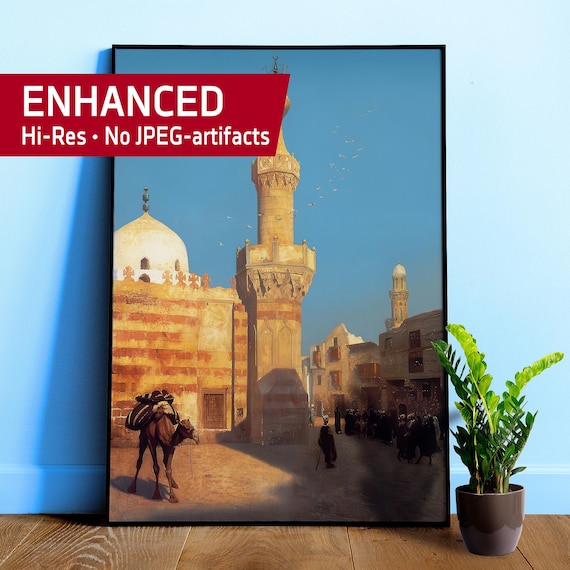 A View of Cairo, Jean-Léon Gérôme 1870s – Cairo City Scene / Islamic Wall Art, Oriental Landscape Print, Vintage Egypt Decor, Middle East