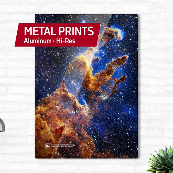 Metal print: JWST Pillars of Creation 2022 (James Webb/JWST) — Space poster, Science metal wall art, Deep space photo, Gift for geek