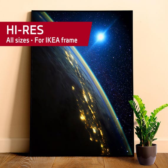 ISS-44 Moon: Goodnight Earth — space poster, space wall art, photo poster, NASA print, space lovers decor