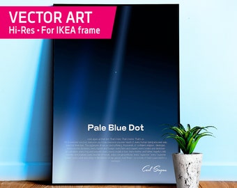 Pale Blue Dot poster, NASA Voyager 1 with astronomy famous quote — Space poster, science print, wall art, NASA poster, vector art