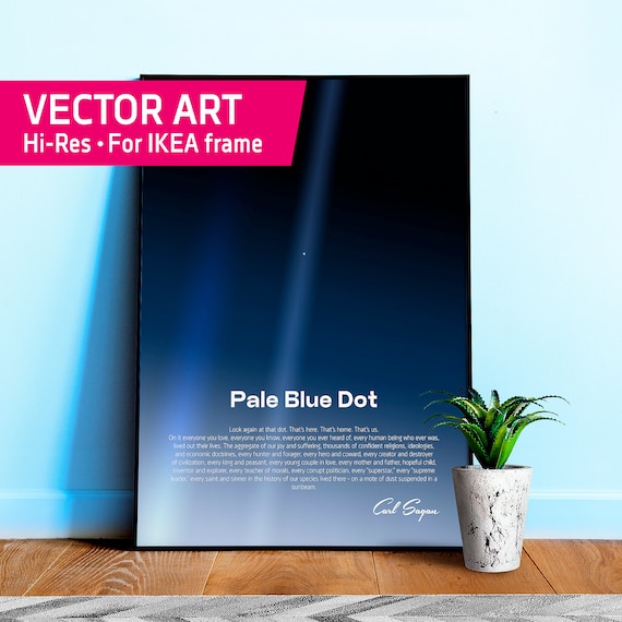 Pale Blue Dot poster, NASA Voyager 1 with Carl Sagan famous quote — Space poster, science print, wall art, NASA poster, vector art