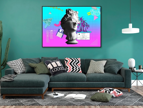 Retro PC Poster, 1987 — Memphis 80s aesthetic wall art, vaporwave tech print, nostalgic computer decor, synthwave desktop art, video game