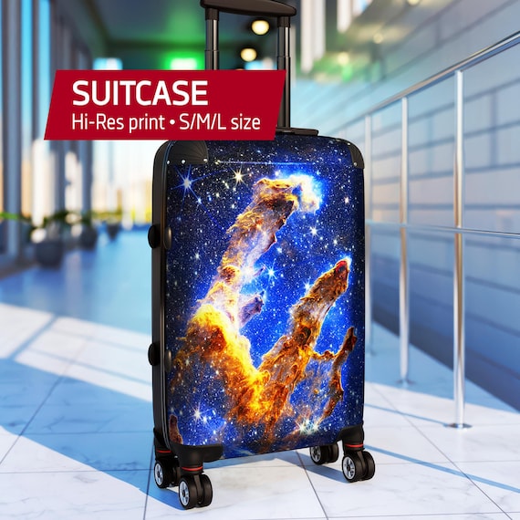 JWST Space Luggage, Pillars of Creation — Suitcase, S/M/L size. Astronomical Galaxy Travel Bag, Space Art Rolling Case, Cosmic Science Gift