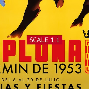 Spain, Pamplona, San-Fermin, 1953 [RESTORED] — Retro corrida travel poster