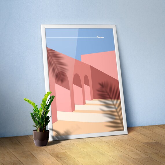 Boho travel poster Egypt Morocco Tunisia #4 – Minimalist wall art, aesthetic boho decor, modern travel print, abstract home poster