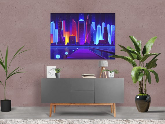 Synthwave Neon City [synthwave/vaporwave/cyberpunk] — aesthetic poster, retrowave poster, vaporwave poster, neon poster
