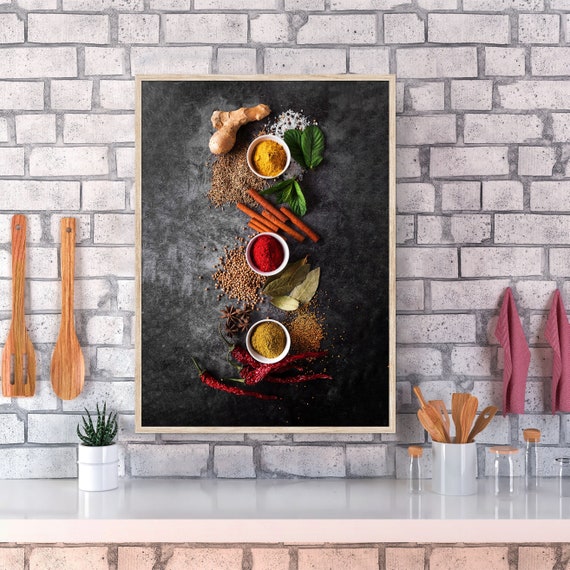 Spezie cucina italiana/spagnola Poster/lavagna della cucina alimentare,  arredamento della cucina, arte della parete della cucina, poster estetico,  poster minimalista -  Italia