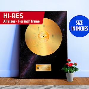 NASA Voyager 1 Golden Record — space poster, science print, space art, space wall decor, space wall art, NASA poster, science gifts [inches]
