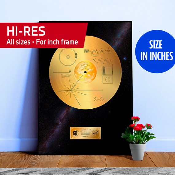 NASA Voyager 1 Golden Record — space poster, science print, space art, space wall decor, space wall art, NASA poster, science gifts [inches]
