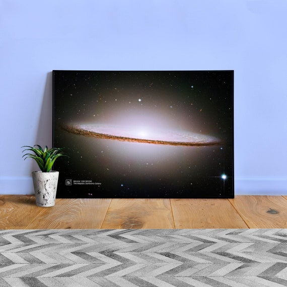 The Majestic Sombrero Galaxy M104 — space poster, science poster, space photo, abstract wall art