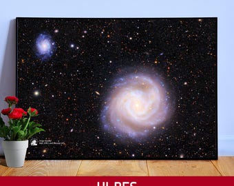 Virgo Cluster Poster – NGC 4301 and Messier 61 Print – Vera C. Rubin Observatory, Deep Space Wall Art, 2025 Galaxy Decor, Gift for geeks