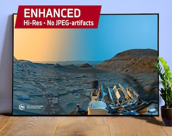 NASA Curiosity 2023, Mars, Marker Band Valley — Space poster. Hi-Res photo poster, Mars poster, Mars panoramic photo, space gifts