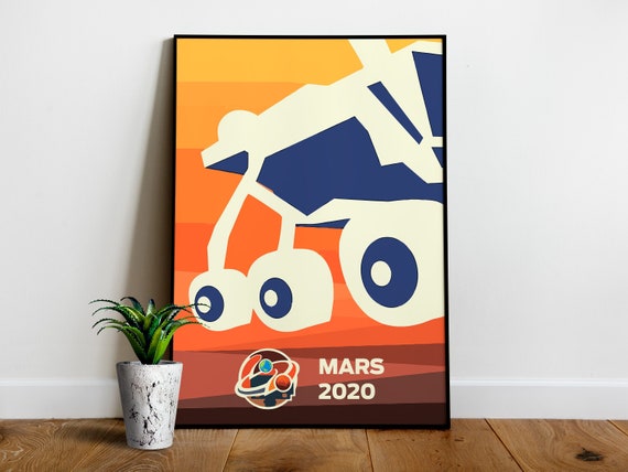 NASA Mars 2020 Perseverance rover — space poster, science poster, space wall decor, space art