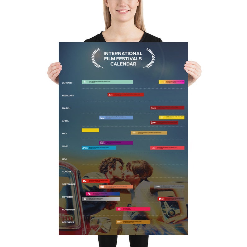 International Film Festivals Calendar Poster Etsy