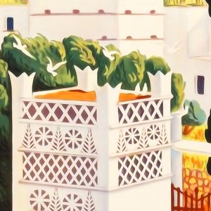 Greece, Andros, 1949 — retro vintage travel poster, retro travel art