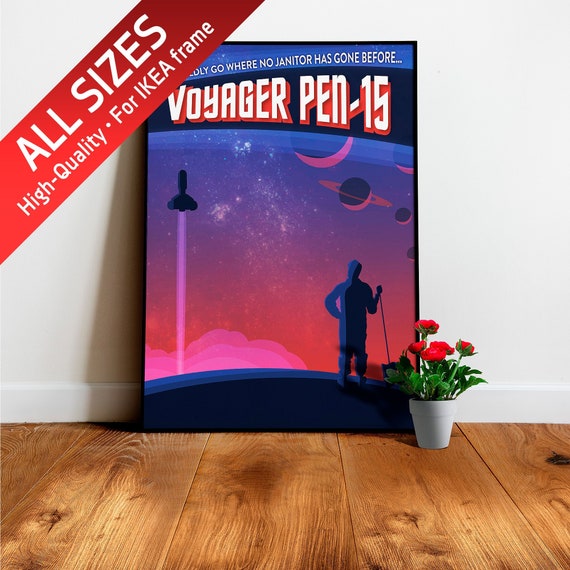 Voyager Pen-15 (NASA Visions of the Future) — vintage space poster, retro space poster, space travel poster, space poster, space art