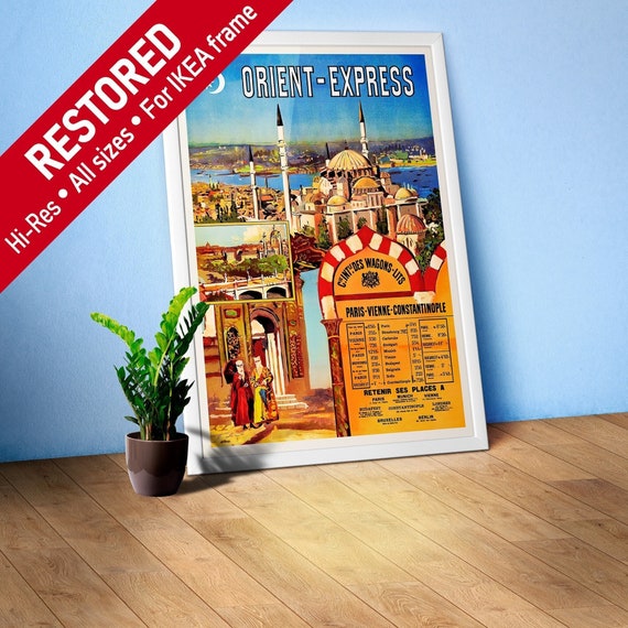 Orient Express, Istanbul, Turkey, 1891 — retro vintage travel poster, retro travel art, vintage travel wall art, vintage decor