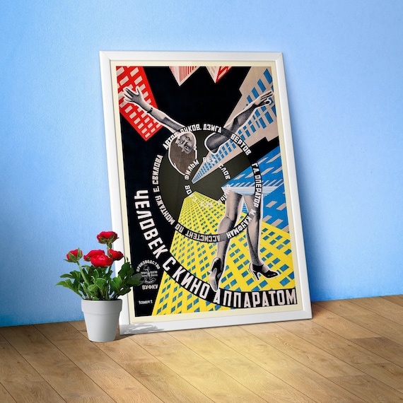 The Man with a Movie Camera, Dziga Vertov, USSR 1929 — Soviet retro poster, Soviet constructivism, movie poster, Soviet Bauhaus