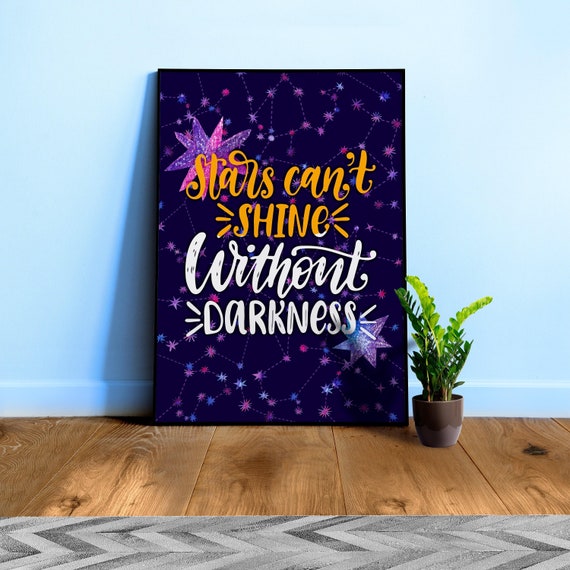 Stars can't shine Poster — Space Theme Art, Aesthetic Wall Print, Galaxy Star Decor, Celestial Room Art, Astrology Wall Art, Motivational
