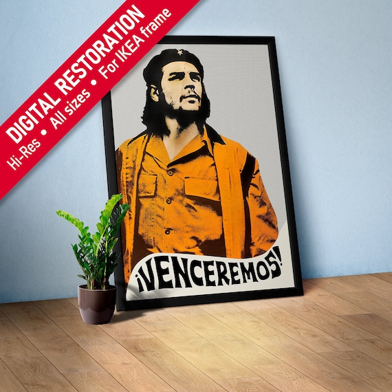 Che Guevara poster: Venceremos!, Mexico 1968 — Soviet retro propaganda poster. Restored print, vintage wall art, revolutionary wall decor