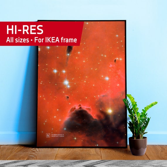 Westerhout 5 nebula. KAG2008 globule 13 (Hubble telescope) — space poster, science poster, space photo art, Hubble picture, NASA poster