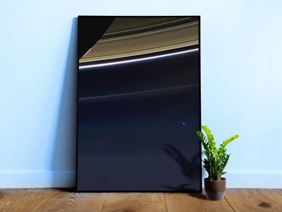 Pale Blue Dot poster, NASA Cassini probe, July 19 2013 — space poster, science poster, wall decor, photo poster, NASA poster