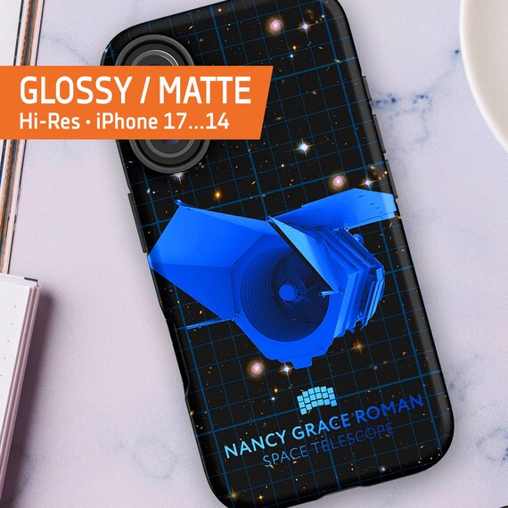 Nancy Grace Roman Space Telescope blueprint, iPhone case — Tough Case for iPhone 17/16/15/14 (Glossy/Matte), iPhone space case, NASA case