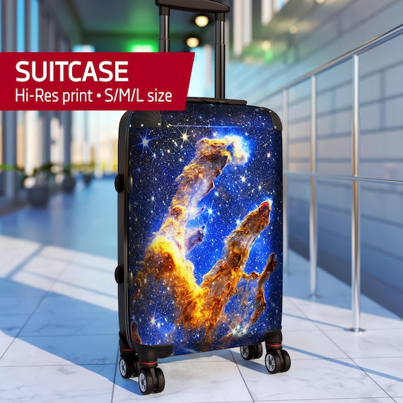 JWST Space Luggage, Pillars of Creation — Suitcase, S/M/L size. Astronomical Galaxy Travel Bag, NASA Art Rolling Case, Cosmic Science Gift