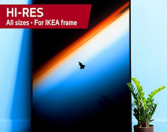 NASA Space shuttle Endeavour silhouette over Earth, STS-130 — space poster, space wall art, photo poster, NASA print, space lovers decor